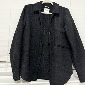 Abercrombie Oversized Textured Black Jacket